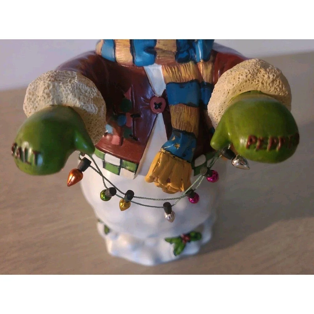 Snowman Salt and Pepper Holder Shakers Christmas Bulbs Magnetic